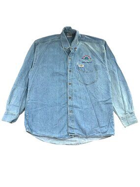 Vintage 90s Hard Rock Cafe Puerto Vallarta Denim Shirt